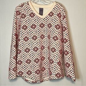 Laura Scott Sweater Shirt Sweatshirt Woman's Large Geometric Print.